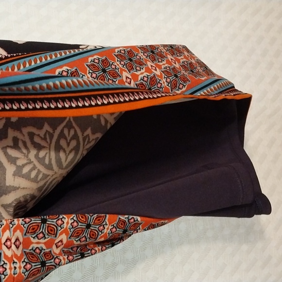 Vince Camuto Dress 3/4 sleeves navy w/white coral blue design size 10 - Picture 7 of 8